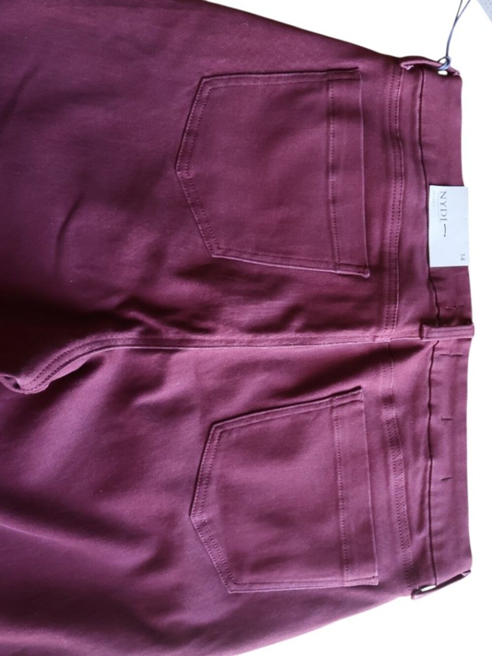 NYDJ Burgundy Skinny Jeans Lift Tuck Size 14 NWT Stretch - Picture 6 of 11